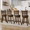 Swivel Bar Stools 2 Pack Counter Height Ergonomic Rattan Backrest Brown